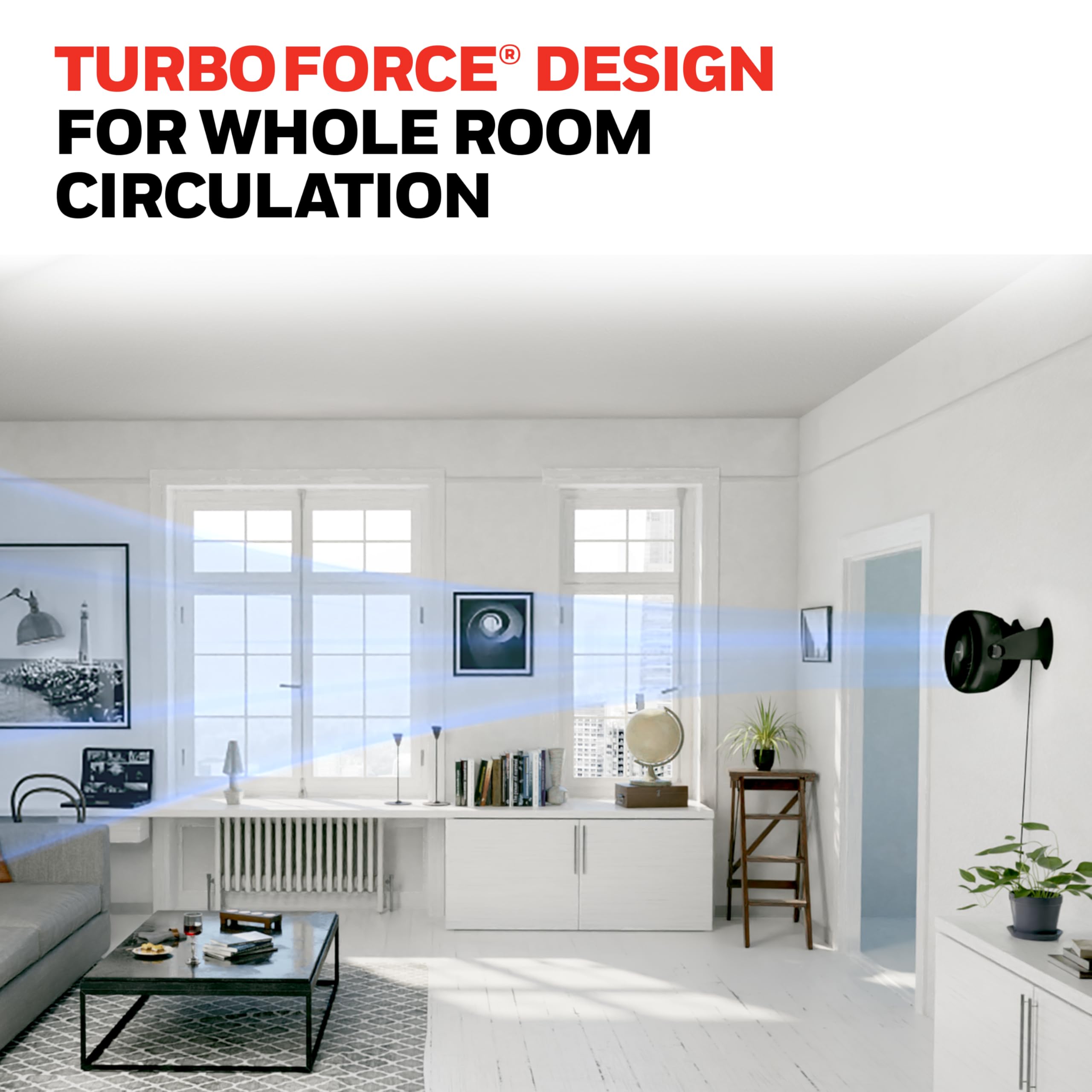Honeywell TurboForce Air Circulator, Small Tabletop Fan, Quiet Personal Fan for Home or Office, 3 Speeds, 90 Degree Pivoting Head, Black, HT900