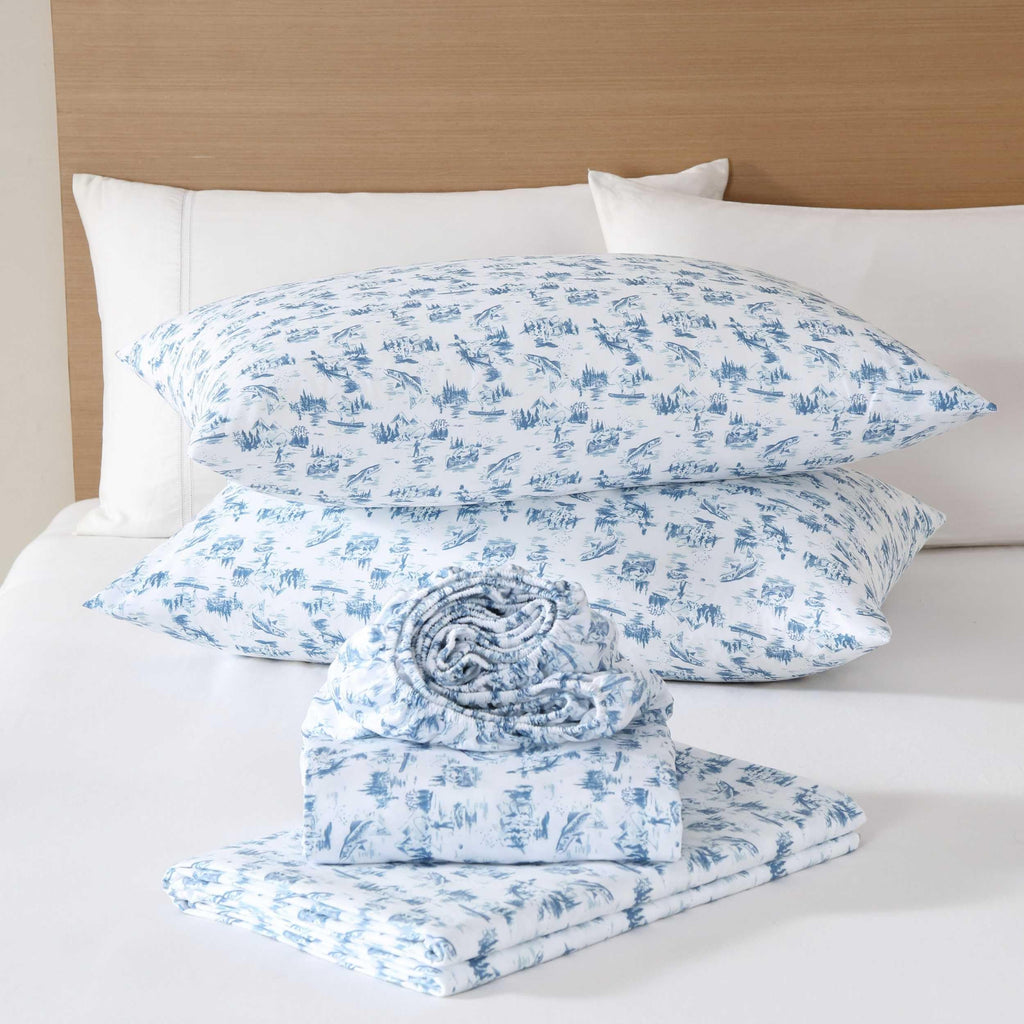 Eddie Bauer - Twin Size Sheet Set, Crisp & Cool Temperature Regulating Bedding with Breathable Feel, 3 Piece Bed Sheets with Deep Pocket Fitted Sheet & Pillowcase (Penstemon Plaid Grey)