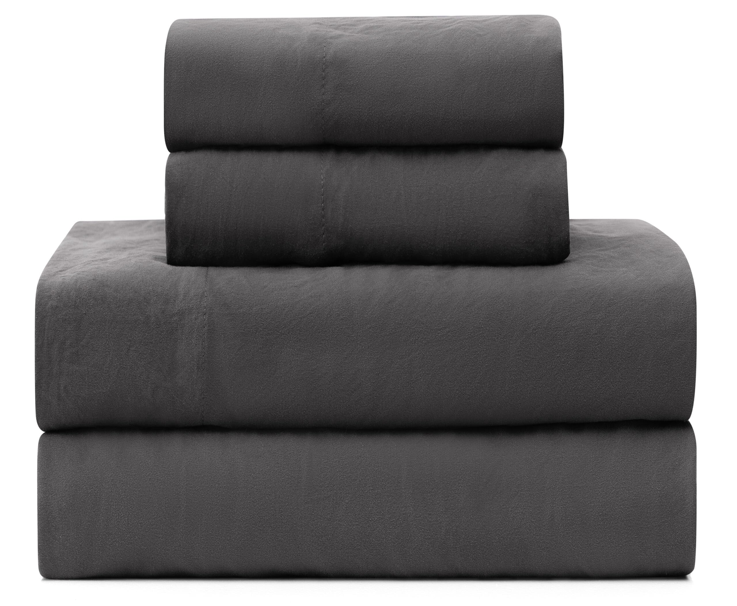 UGG Queen Sheet Set - 4 Piece Soft & Cozy Bedding with Deep Pocket Fitted Sheet (Fits Up to 15”), Flat Sheet and 2 Pillow Shams - Lightweight Sheets for Home & Bedroom, Navy Blue (Devon)