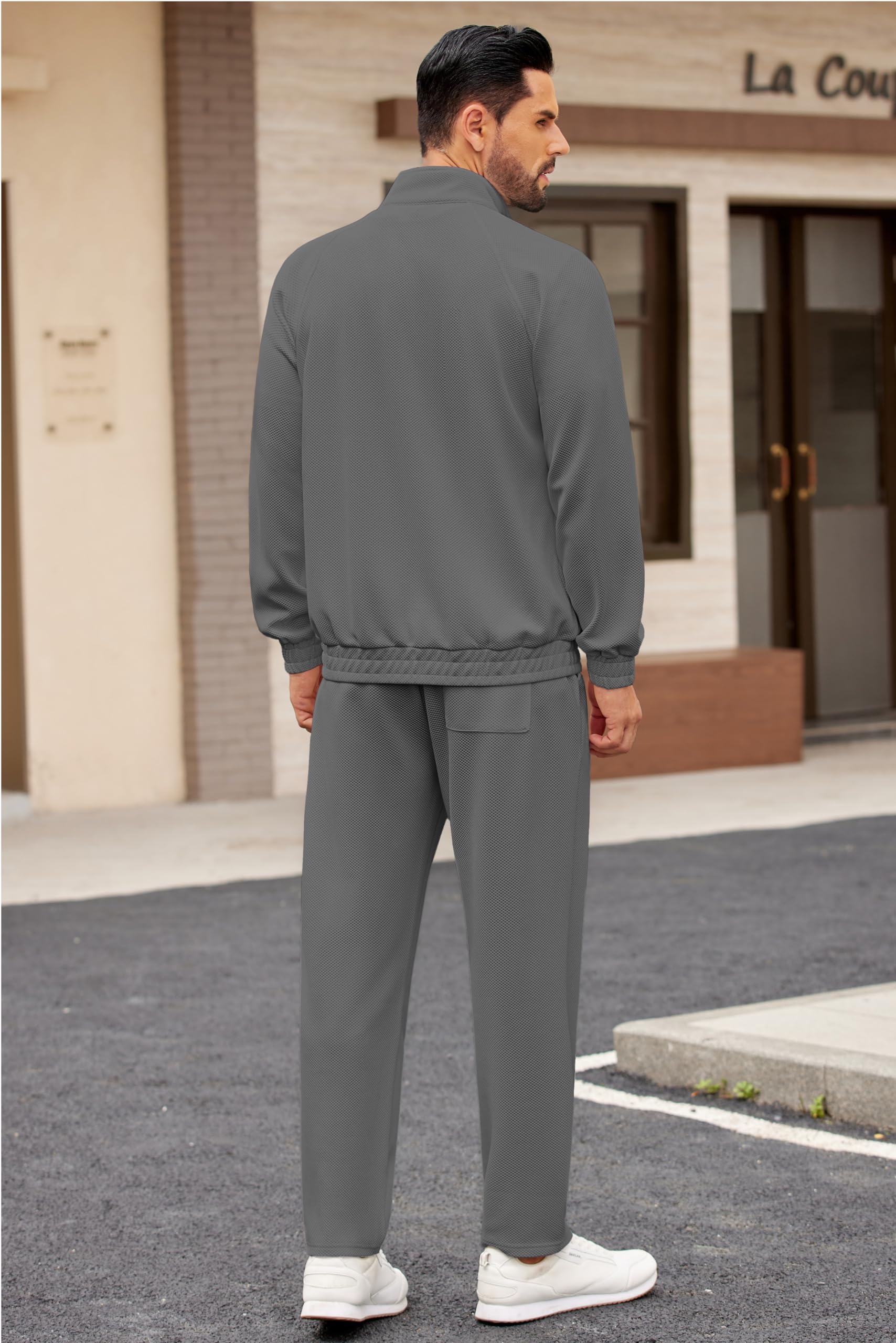 COOFANDY Mens 2 Piece Tracksuit Casual Sweatsuits Full Zip Track Suits Jogging Athletic Suit Sets