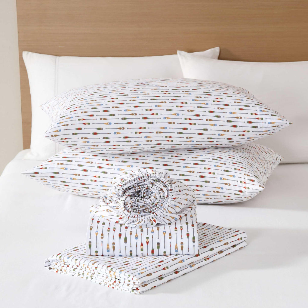 Eddie Bauer - Twin Size Sheet Set, Crisp & Cool Temperature Regulating Bedding with Breathable Feel, 3 Piece Bed Sheets with Deep Pocket Fitted Sheet & Pillowcase (Penstemon Plaid Grey)