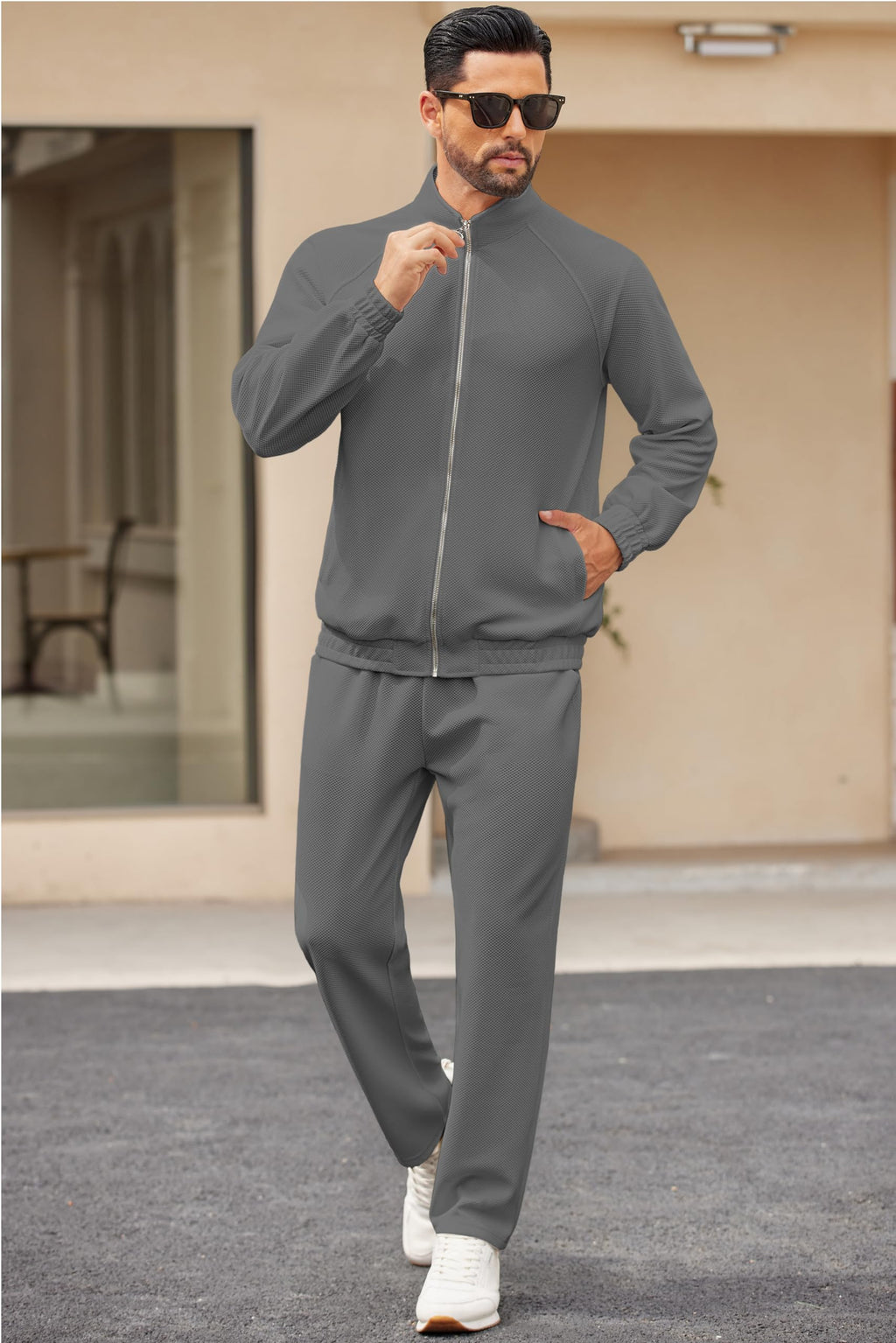 COOFANDY Mens 2 Piece Tracksuit Casual Sweatsuits Full Zip Track Suits Jogging Athletic Suit Sets