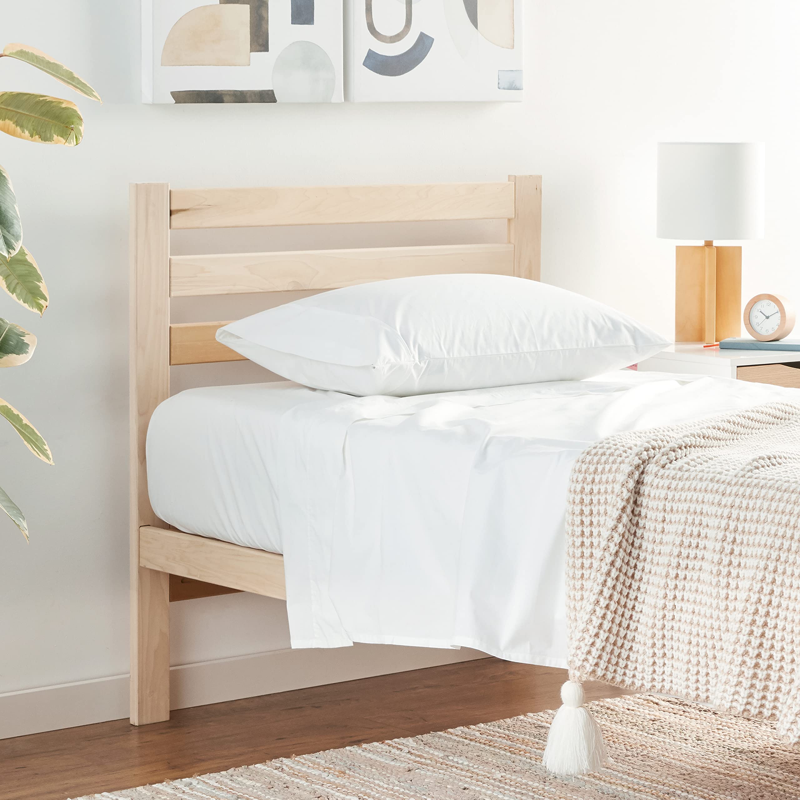 Nautica - Twin Sheet Set, Cotton Percale Bedding Set, Crisp & Cool, Fully Elasticized, Ideal Dorm Essentials (Solid Light Blue, Twin)