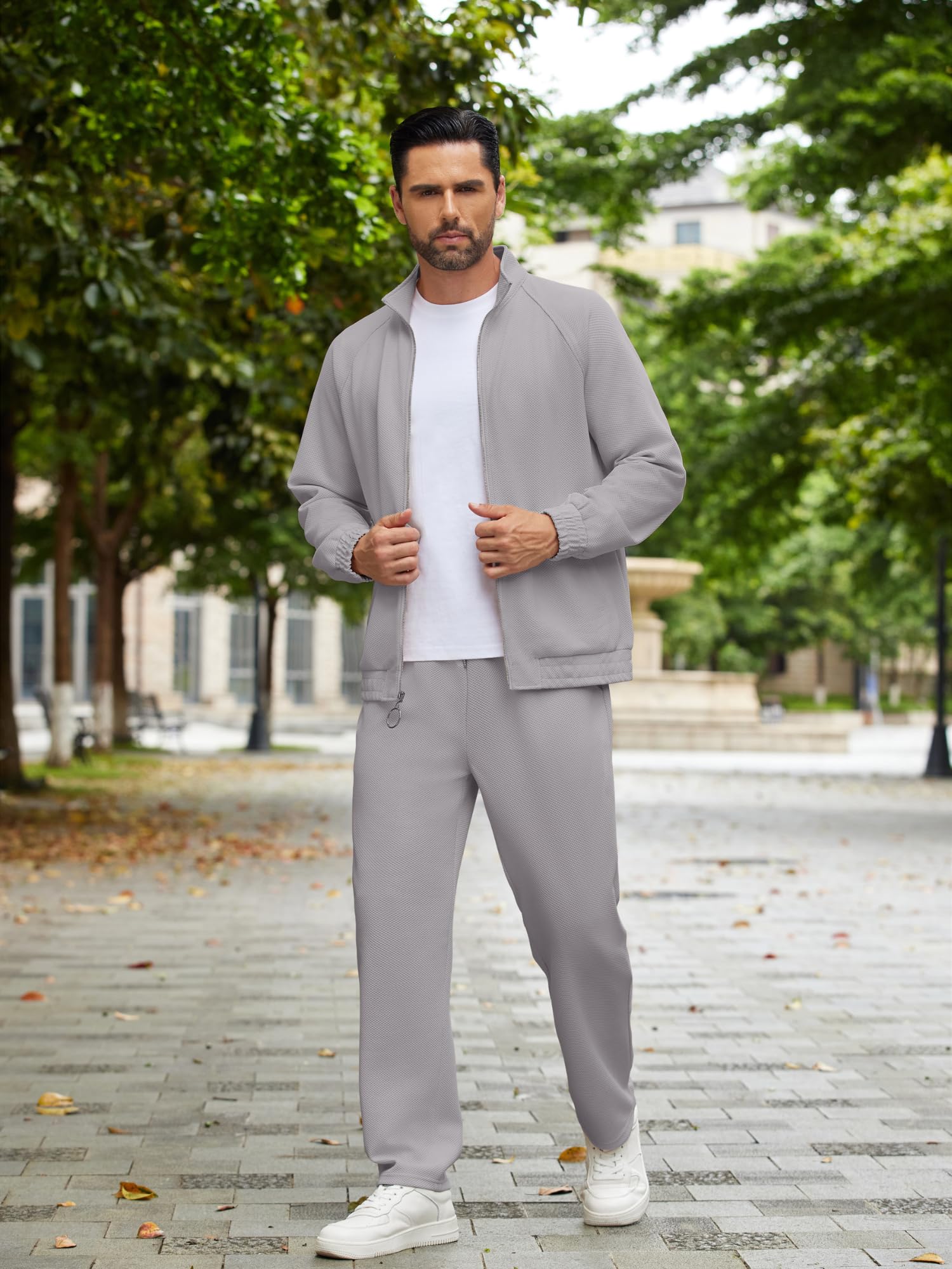 COOFANDY Mens 2 Piece Tracksuit Casual Sweatsuits Full Zip Track Suits Jogging Athletic Suit Sets