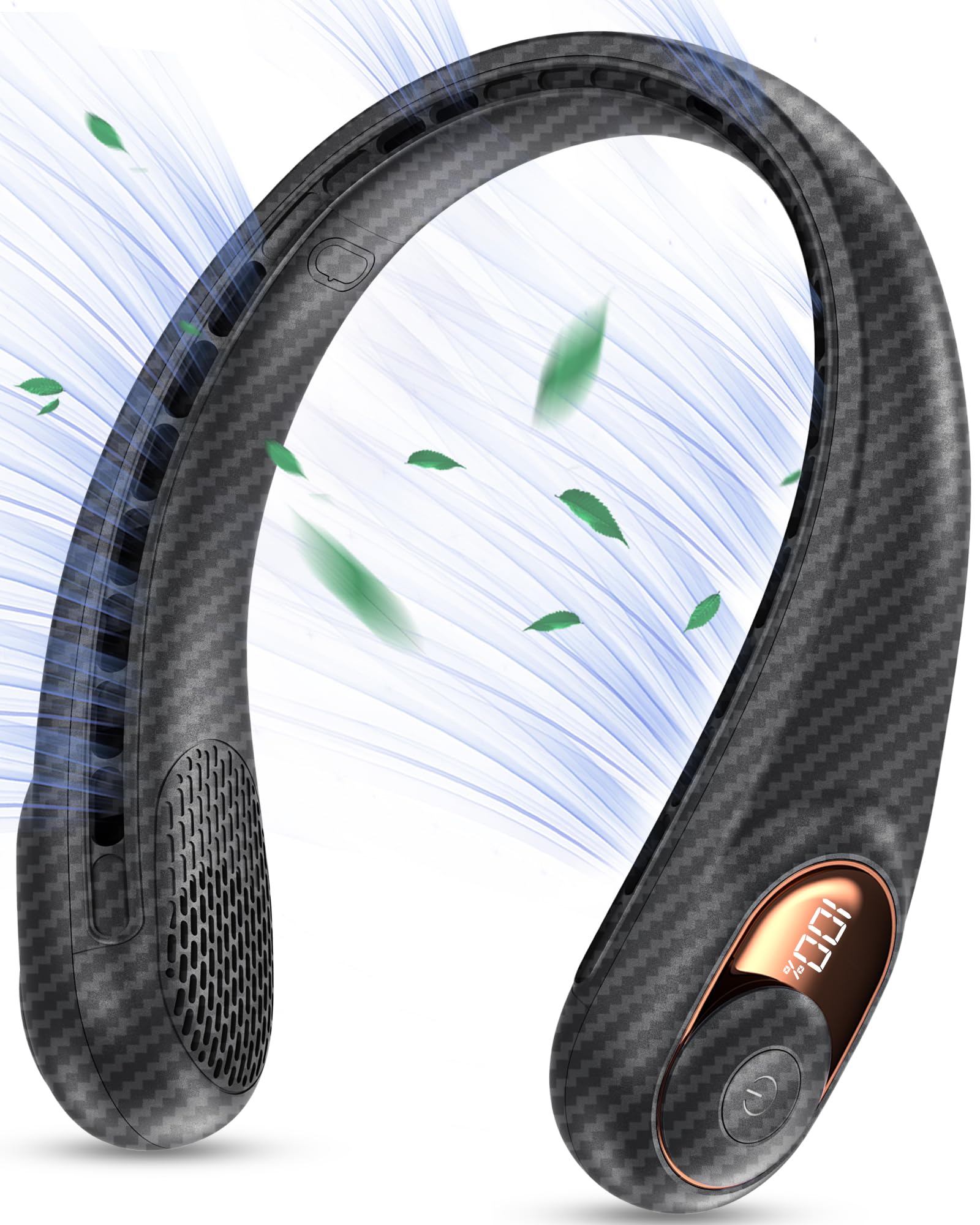 KIDEE Neck Fan, Portable Bladeless Neck Fans, Upgrade 360° Airflow, Super Quiet, 3 Speeds, 4000mAh Personal Wearable Neck Fan, Upgraded Cooling Air Volume USB Rechargeable Hands Free Fan