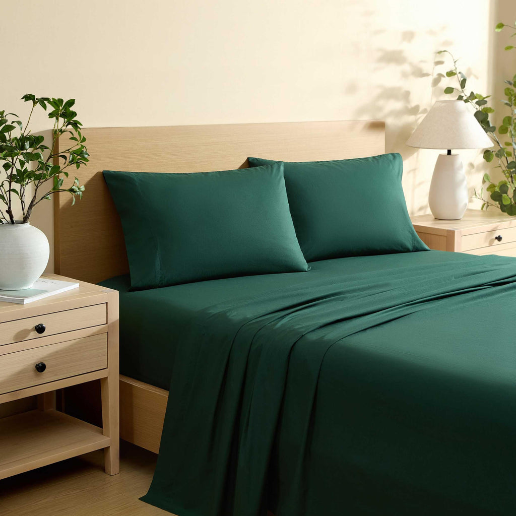 Nautica - Twin Sheet Set, Cotton Percale Bedding Set, Crisp & Cool, Fully Elasticized, Ideal Dorm Essentials (Solid Light Blue, Twin)