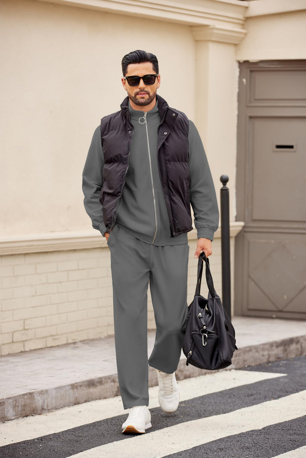 COOFANDY Mens 2 Piece Tracksuit Casual Sweatsuits Full Zip Track Suits Jogging Athletic Suit Sets