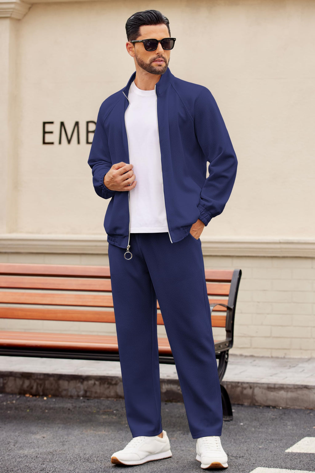 COOFANDY Mens 2 Piece Tracksuit Casual Sweatsuits Full Zip Track Suits Jogging Athletic Suit Sets