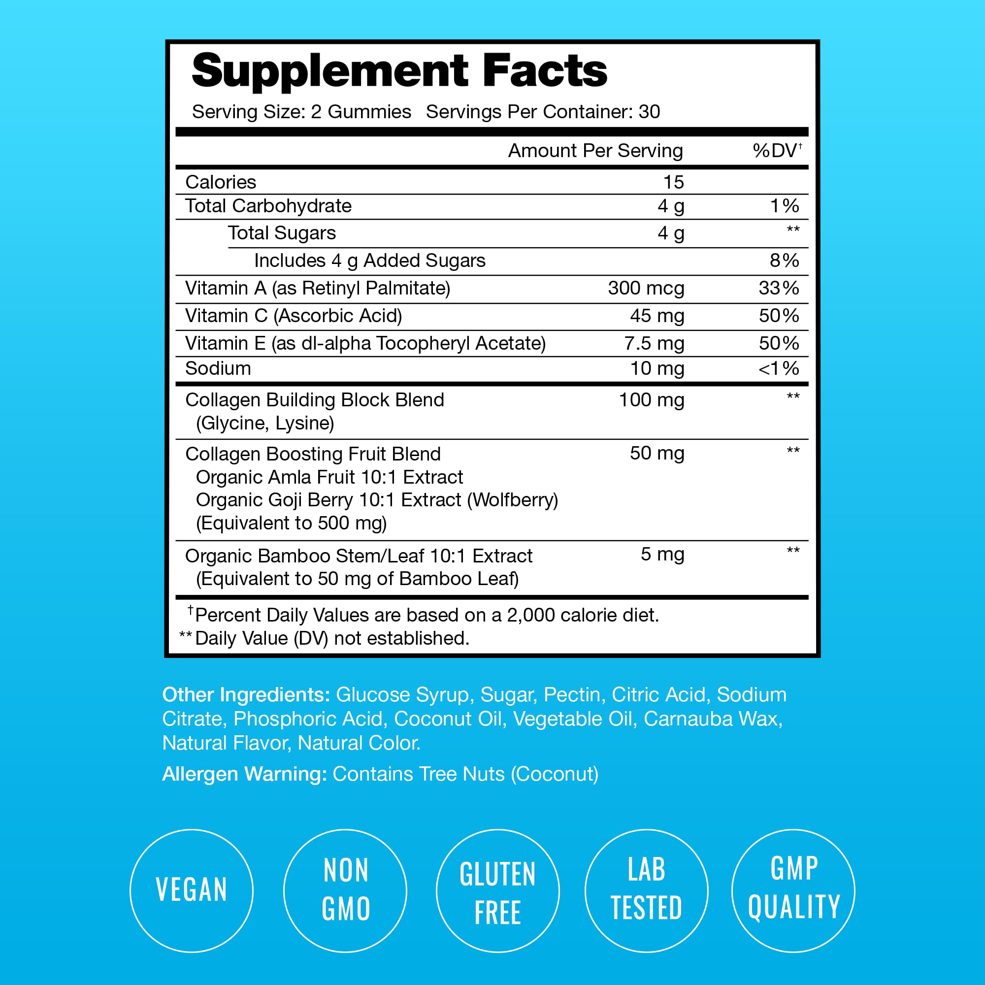 NutraChamps Collagen Boosting Gummies, Collagen Booster Gummy for Natural Collagen Production, Vegan Pectin Supplements Chews for Women & Men, 60 Peach Vitamins Gummies