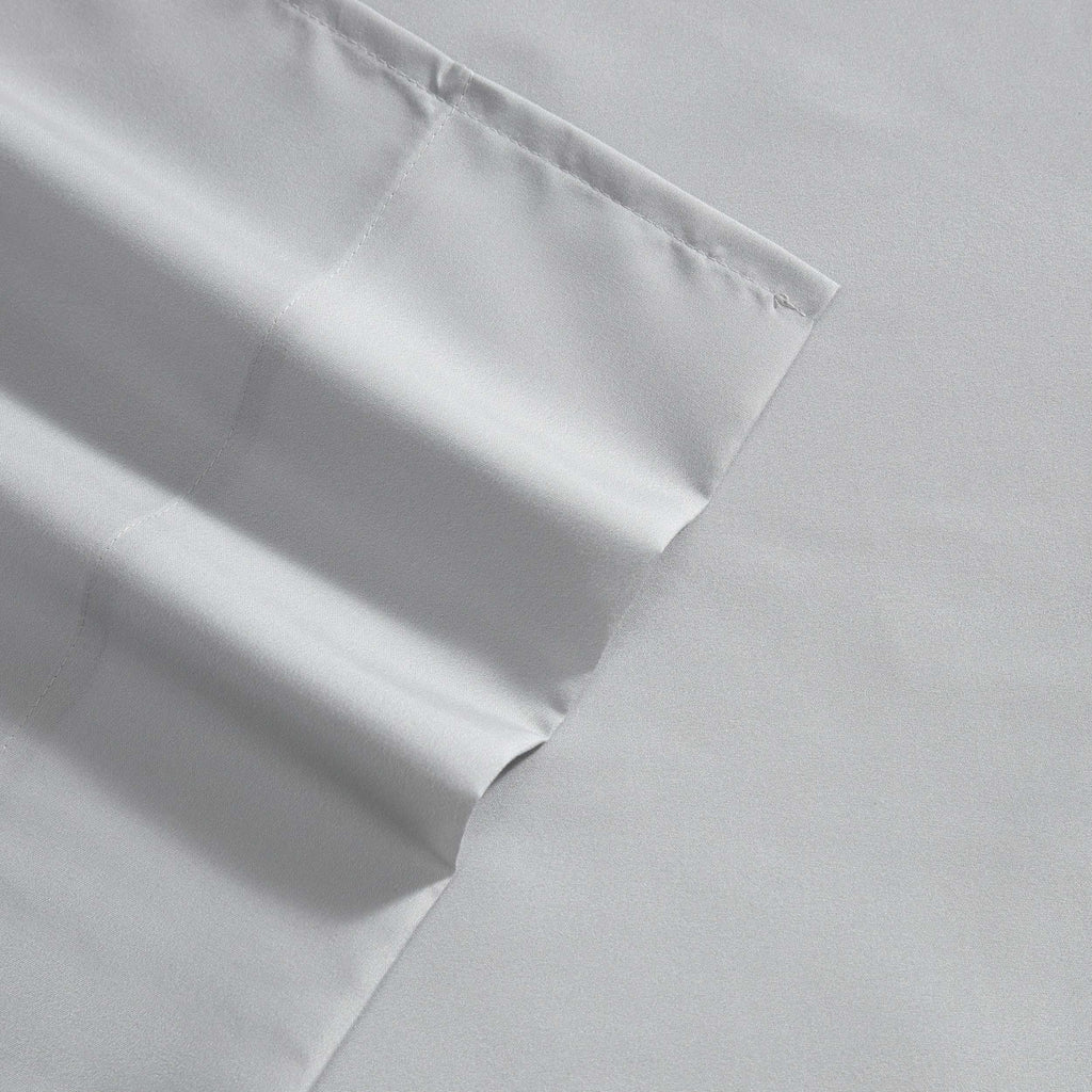 Eddie Bauer - Twin Size Sheet Set, Crisp & Cool Temperature Regulating Bedding with Breathable Feel, 3 Piece Bed Sheets with Deep Pocket Fitted Sheet & Pillowcase (Penstemon Plaid Grey)
