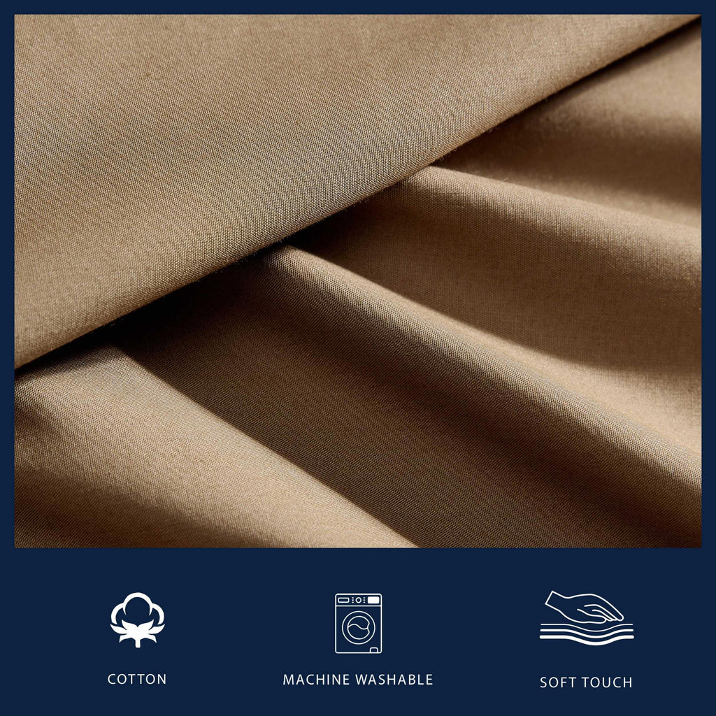 Nautica - Twin Sheet Set, Cotton Percale Bedding Set, Crisp & Cool, Fully Elasticized, Ideal Dorm Essentials (Solid Light Blue, Twin)