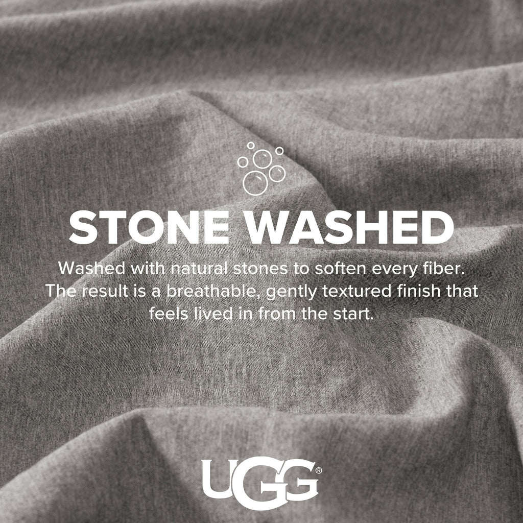 UGG Queen Sheet Set - 4 Piece Soft & Cozy Bedding with Deep Pocket Fitted Sheet (Fits Up to 15”), Flat Sheet and 2 Pillow Shams - Lightweight Sheets for Home & Bedroom, Navy Blue (Devon)