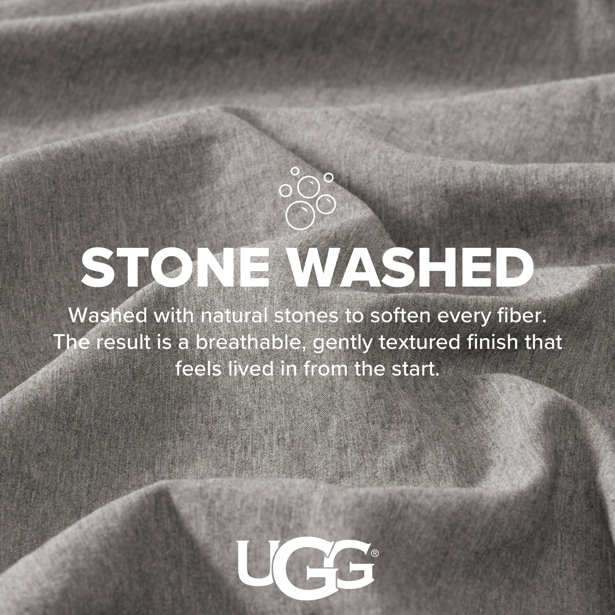 UGG Queen Sheet Set - 4 Piece Soft & Cozy Bedding with Deep Pocket Fitted Sheet (Fits Up to 15”), Flat Sheet and 2 Pillow Shams - Lightweight Sheets for Home & Bedroom, Navy Blue (Devon)
