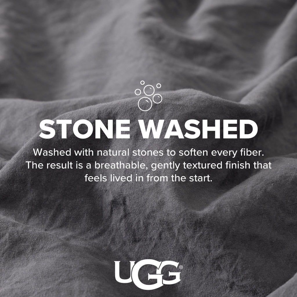 UGG Queen Sheet Set - 4 Piece Soft & Cozy Bedding with Deep Pocket Fitted Sheet (Fits Up to 15”), Flat Sheet and 2 Pillow Shams - Lightweight Sheets for Home & Bedroom, Navy Blue (Devon)